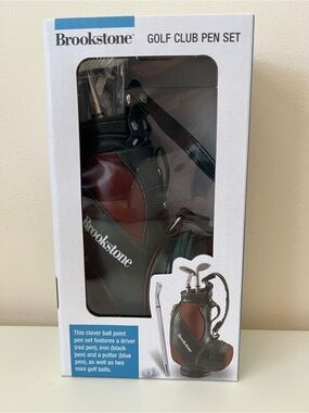 Brookstone Mini Golf Club Pen Set - Brown & Black